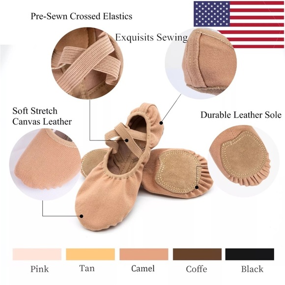 Black Ballet Flats with Elastic Strap for women girl Sz37 - Picture 7 of 7